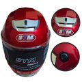 STM Half face Best Quality helmet for Man & Women- red/black.