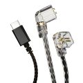 Earphone Cable 0.75mm Dual-pin Headphone Cable TYPE-C Wire Headset Cord Replacement Accessories for CCA/KZ/TRN/QDC/DUNU/SIMGOT. 