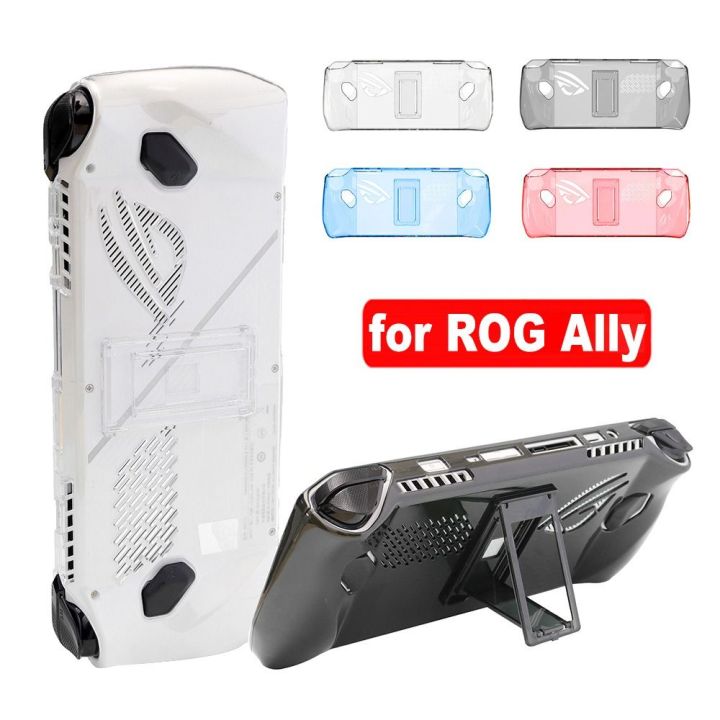 【Hot-Selling】 For ROG Ally Transparent Protective Case Shockproof Back Cover With Bracket Handheld Console Full Coverage Game Accessory