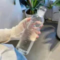 500ml glass Water Bottle with Time Marker Creative Large Capacity Leakproof Drink Bottle. 