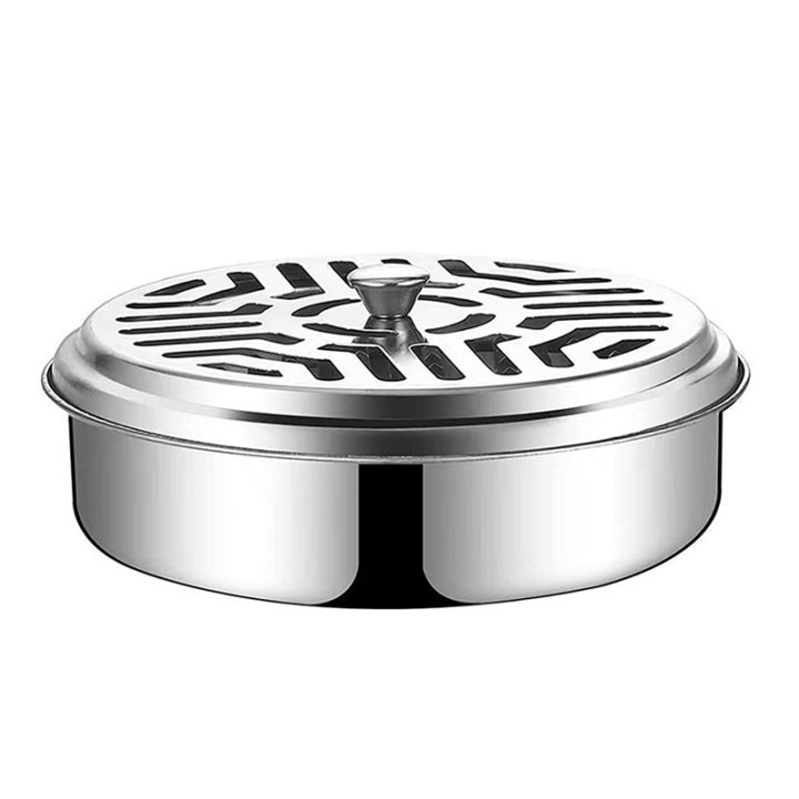 Stainless Steel Holder for Mosquito Coils, Fireproof Spiral Container