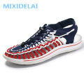 MIXIDELAI Summer Big Size 47 Men Sandals Fashion Handmade Weaving Design Breathable Casual Beach Shoes Outdoor Sandals For Men.