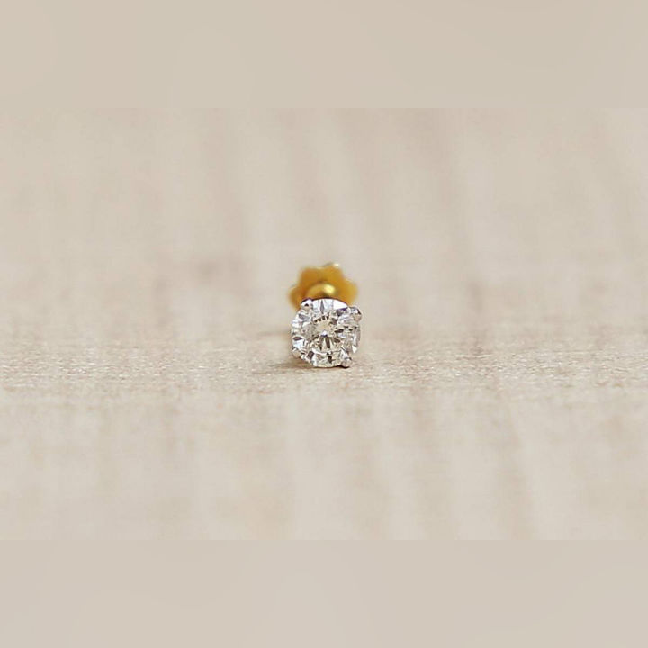 14-K Carat Pure Nose Pins with D-Cut Stone Nose Ring for Women and Girl  CD:A20 Exquisite and Elegant Nose Pin
