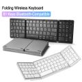 Bluetooth-Compatible Keyboard Foldable Keyboard Type-C Rechargeable 81 Keys Touchpad Keypad for IOS Android Windows Tablet Phone.