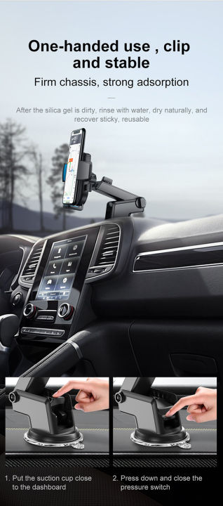 Joyroom%20JR-OK3%20Adjustable%20Length%20Car%20Phone%20Holder%20Stand%20360%20Rotation%20Gravity%20Holder%20Strong%20Sucker%20Dashboard%20Mount%20-%20Image%204