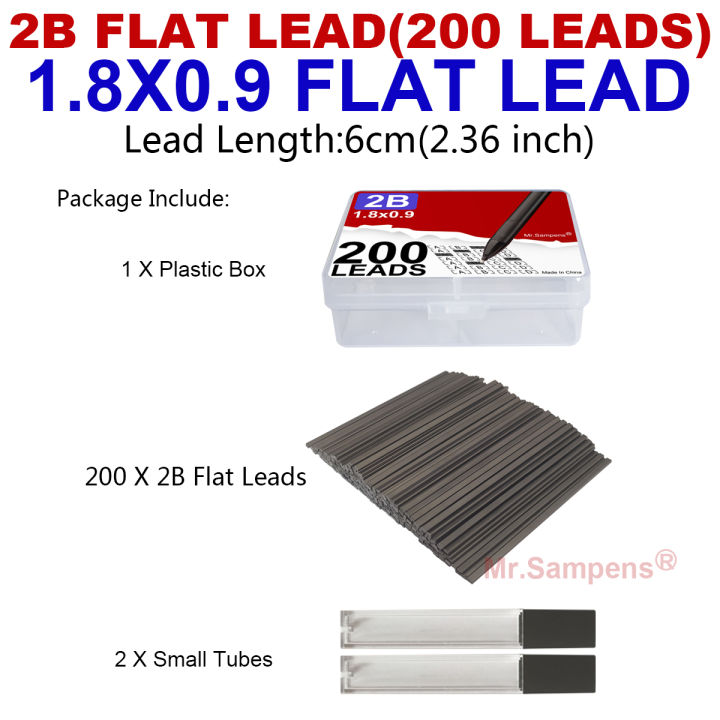 200Pcs/Box%20Flat%20Lead%202B%201.8%20mm%20Holder%20Pen%20Mechanical%20Pencil%20for%20Draft%20Drawing%20Art%20Sketching%20Calligraphy%20Marking%20Lead%20School%20-%20Image%207