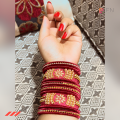 Colorful and Stylish Handmade Silk Thread Bangles Elevate Your Style with Handmade Reshmi Churi Bracelets Perfect for Women and Girls' Fashion. 