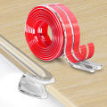 1M W Shape Anti Collision Table Edge Guard Strip Self Adhesive Transparent Soft Safety Furniture Corner Protector 1Roll.
