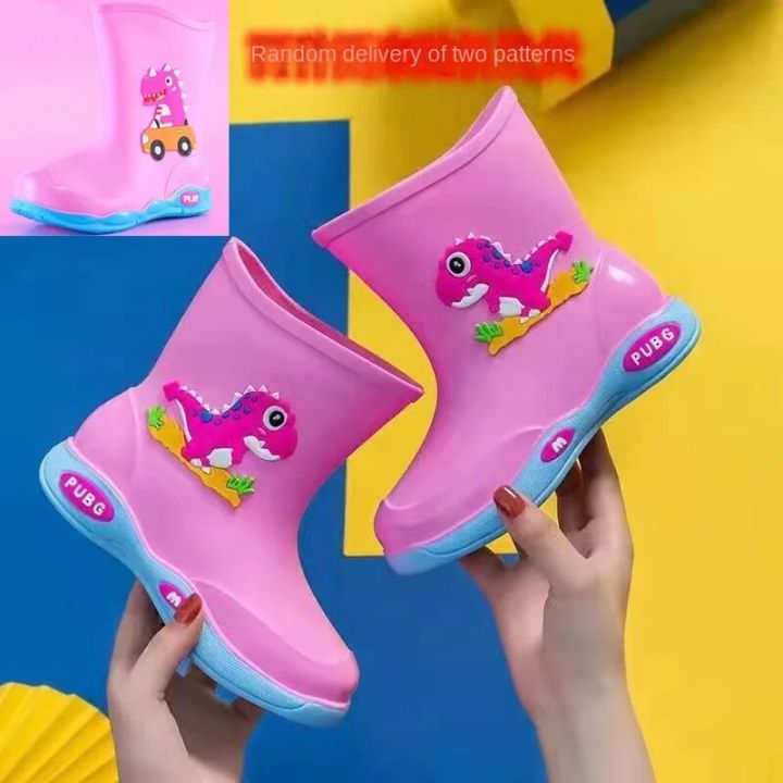 Baby Shoes Children's Shoes Boys and Girls Rain Boots with Cartoon Design Warm and Anti-Slip Perfect for Rainy Days