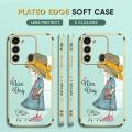 For Tecno Spark 8C Back Cover Luxury 6D Plating Lovly Girl Side Pattern Soft Silicone Square Mobile Phone Case. 