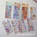 Yeda 4-in Flash Laser Transparent Handbook Cute Cartoon Girl Pattern DIY Memo Decoration Sticker.