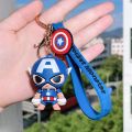 Disney Marvel Superhero PVC Keychain Cartoon Spiderman Hulk Thor Keyrings Cute Captain America Iron Man Keyholder Avengers Gift. 