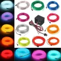 Furniture 20M EL Led Flexible Tube Wire Neon Glow Car Rope Light Decor Controller 12V + DC12V EL Inverter. 