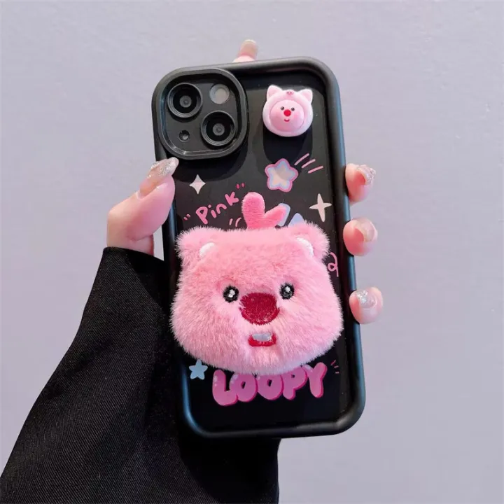 Phone%20Case%20For%20Oppo%20A16%20A17%20A53%20A55%20A18%20A38%20A76%20A74%20A12%20A54s%20A1k%20A77%20A95%20A3s%20A5s%20A16s%20A31%20A52%20A16K%20A96%20A17k%20A9%20A16E%20A77s%20Casing%20Cute%20Pink%203D%20Plushie%20Doll%20Loopy%20Cartoon%20Korean%20Silicone%20Fashion%20Cover%20Soft%20Shockproof%20Couple%20-%20Image%204
