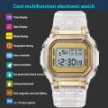 Luminous Sports Watch Digital Watch Small Square Transparent Strap IPX67 Ladies And Students Electronic Watch Gift Dropshipping.