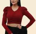 Crop Tops Blouse Short Body & Long Sleeve Best Qualityfull Good Stitching For Women. 