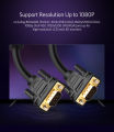 U green VG101 VGA Cable Male to Male Adapter 1080P 15 Pin Cord Wire for Computer Monitor Projector VGA Cable 5m-20m Black.