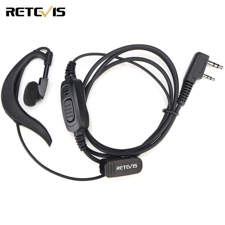 Retevis RT-5R 2 Way Radio Earpiece with Mic, G Shape Ear Hook Headset for Retevis RT22 H-777 UV-5R Arcshell AR-5  (1 Pack)