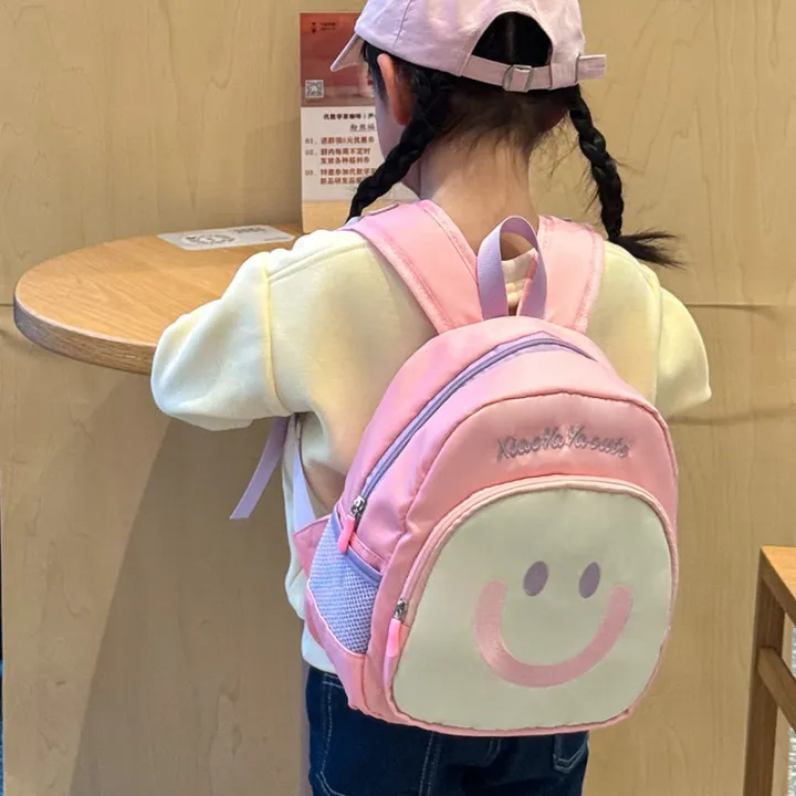 2024 ew Fashion orean Edition Smiling Face Children's o and s indergarten ary School Students Shoulder aed Small ook ag
