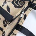 Jute Shopping/Tote Bag, Natural & Black, (14"x16"), 1 Pcs.