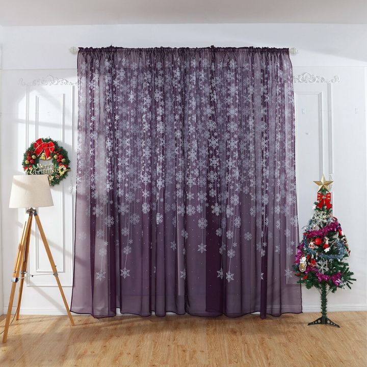 Christmas%20Snowflake%20Curtain%20Tulle%20Window%20Treatment%20Voile%20Drape%20Valance%20All-match%20Tulle%20Curtains%20For%20Bedroom%20Living%20Room%20Decor%20-%20Image%203