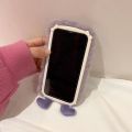 Korean Funny Fur Fluffy Monster Phone Case For iPhone 15 14 13 12 11 Pro MAX Cute Girl Winter Warm Back Cover Soft Plush Coque.