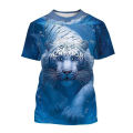 Fashion Cool Animal Tiger Graphic T-shirts For Men Summer Personality Trend Casual Street Style Printed O-neck Short Sleeve Tops. 