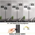 Floor Lamp -3 Curved Floor Lamps for Living Room, 1000LM Black Lampshade and Modern High Standing Lamp with Heavy Base. 