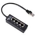 1 Pcs RJ45 LAN Connector Ethernet Network Splitter Cable 1 Male to 4 LAN Port for Networking Extension Accessories. 