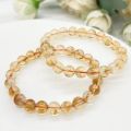 Natural Citrine Beaded Bracelet Crystal Stone Yellow Quartz Women Men Fashion Reiki Healing Strand Bangle Wrist band Jewelry. 