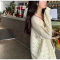 Sweet Gentle New Thin Knitted Cardigan Sweater Coat Women's Sun-Protective Clothing Loose Korean Style Solid Color Versatile Top.