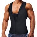 Men Neoprene Shapewear Tummy Control Girdle Corset Compression Shirt Tank Top Body Shaper with Zipper Slimming Undershirt.