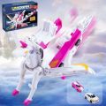 Creative Winged Pegasus Car Transforms Into Unicorn Toy Inertial Sliding Children's Toy Racing Car Plastic Impact Deformed.