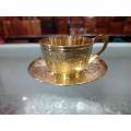 Brass Tea Cup Set / Brass Tea Cups and Saucer.