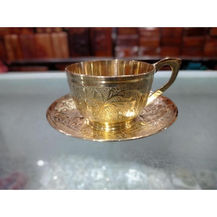 Brass Tea Cup Set / Brass Tea Cups and Saucer | Daraz.com.bd