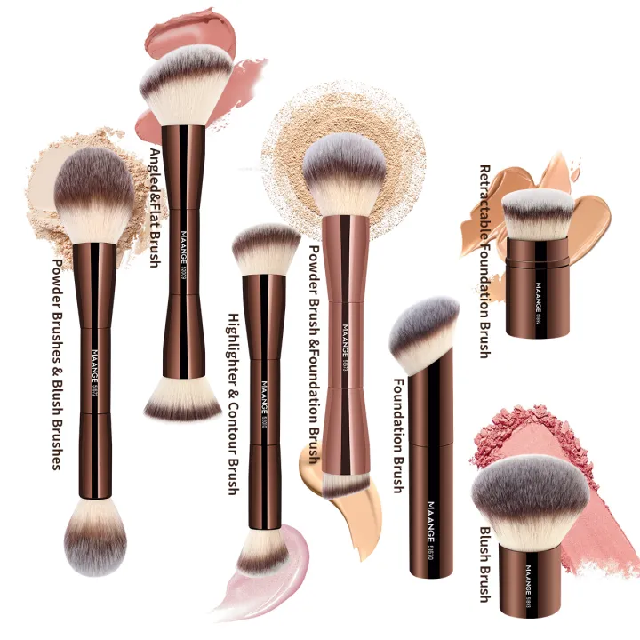 MAANGE%207PCS%20Professional%20Makeup%20Brush%20Set%20Dual-ended%20Foundation%20Loose%20Brush%20For%20Blush%20Contour%20Soft-Bristle%20Skin-friendly%20Travel%20-%20Image%203