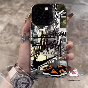 Bilashmart For Infinix Hot 40i 30i Smart 8 6 7 5 Pro Plus Pop 8 7 Hot 30 9 10 11 Pro Play Tecno Spark GO 2024 10 20 Pro 20C 10C Note 12 G96 30 40 Pro Cool Graffiti English Trendy Couples Case