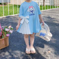 New 2024 Summer Girl Cartoon Cute Short sleeved Children's Kuromi Princess Bow Dress. 