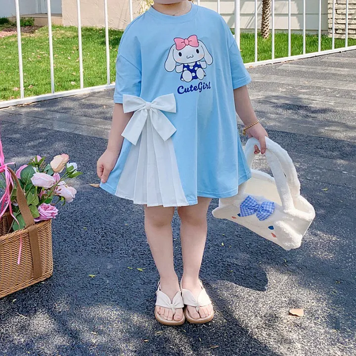 New%202024%20Summer%20Girl%20Cartoon%20Cute%20Short%20sleeved%20Children's%20Kuromi%20Princess%20Bow%20Dress%20-%20Image%206