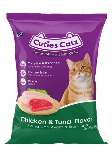 Cuties Catz Chicken & Tuna Flavored Cat Food 350gm
