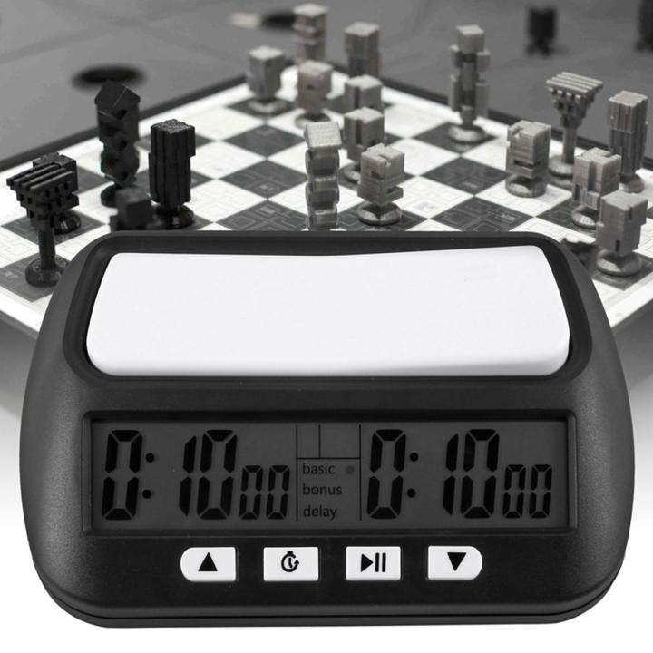 JAERBEE 2X Chess Clock, Digital Chess Timer & Game Timer, 3-In-1 Multipurpose Portable Professional Clock Black