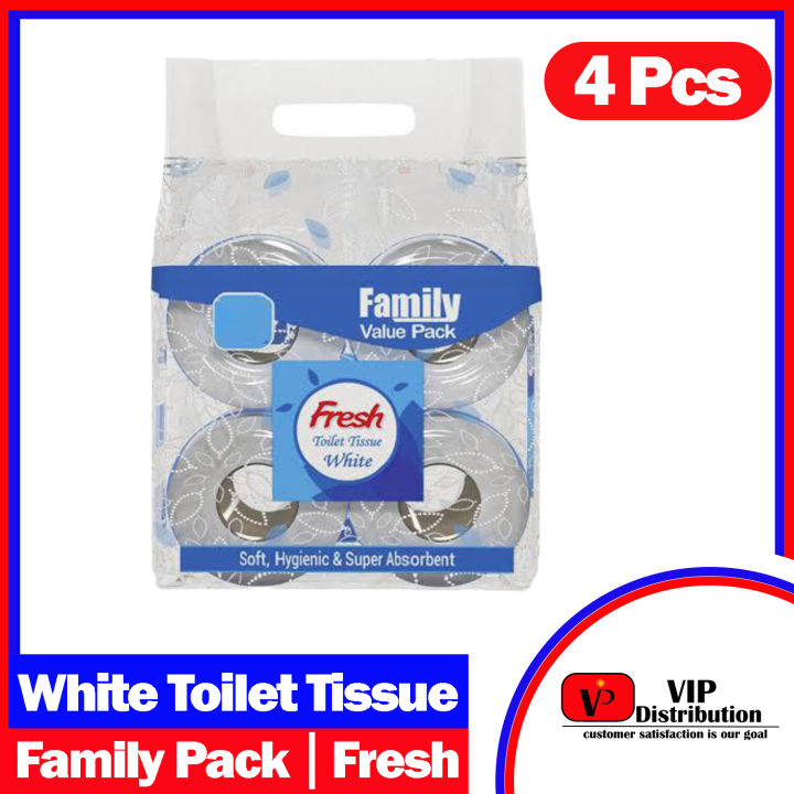 Fresh Toilet Tissue White 4 Pcs family value pack