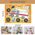 8/16Sheets DIY Engineering Car Puzzle Stickers Make a Face Children Create Your Own Motorcycle Train Truck Jigsaw Game Kids Toy. 