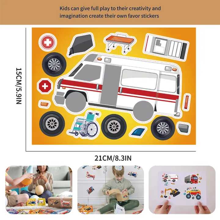8/16Sheets%20DIY%20Engineering%20Car%20Puzzle%20Stickers%20Make%20a%20Face%20Children%20Create%20Your%20Own%20Motorcycle%20Train%20Truck%20Jigsaw%20Game%20Kids%20Toy%20-%20Image%202