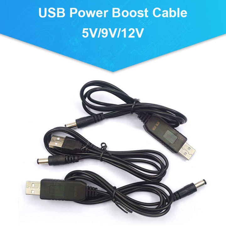 USB Power Boost Line DC 5V To DV 5V/9V/12V Step Up Module USB Converter Adapter Cable 2.1x5.5mm Plug for Arduino WIFI