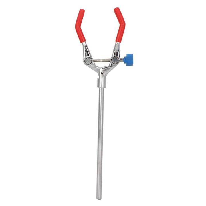 Lab Clamp 28cm 3 Prong Finger Style Rubber-Coated Head Laboratory Clamp Multifunctional Condenser Beaker Extension Clamp