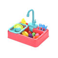Children Kitchen Sink Toys Electric Circulating Water Dishwashing Vegetable Washing Basin Playing House Toys Gifts For Kids. 