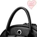 Black Cowhide Leather Backpack for Women, Women's Daypack, Travel Initiated Bags, Luxury Classic Design.