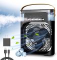 Portable Air Cooler Fan 3 in 1 Mini Portable Fan Humidifier with 7 Colors LED - 600ml Water Tank Mini AC Fan. 