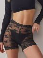 Women s High Waist Floral Lace Panty Shorts Lightweight See Through Thigh Slimmers Y2k Sheer Skinny Underwear.